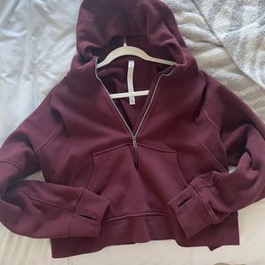 Lululemon oversized scuba half zip hoodie red merlot